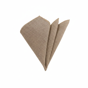 Pañuelo de algodón estampado pata de gallo beige y marrón - Product Image 2