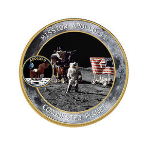 50e anniversaire <span class=keywords><strong>Apollo</strong></span> <span class=keywords><strong>11</strong></span> Moon palier argent pièce commémorative personnalisée - Product Image 6