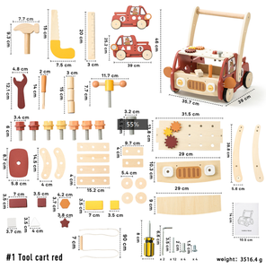 Offre Spéciale – Centre d'activités multifonctionnel en bois certifié CE CPC pour enfants – Trotteur d'apprentissage unisexe pour bébés - Product Image 2