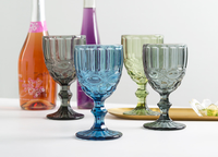 Vente en gros de gobelets à champagne colorés personnalisés en diamant rose et bleu pour mariage, verres à vin