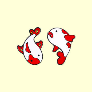 Nouvelles épingles personnalisées en émail plaqué style <span class=keywords><strong>chinois</strong></span> pour ornements vestimentaires 3D 2D, motifs de poissons, épingles rigides et souples, <span class=keywords><strong>poisson</strong></span> <span class=keywords><strong>rouge</strong></span> - Product Image 6