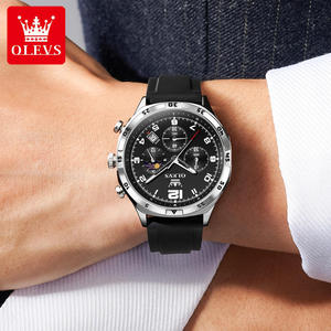 2986 Luxury Fashion Sports Design Oem Custom logo Bands <b>Rubber</b> Waterproof Luminous <b>Watch</b> Strap Moon Phase <b>Watch</b> for Men - Product Image 5