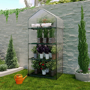 4 Tier Mini Greenhouse For <b>Plants</b> 69x49x155 Cm Steel <b>Frame</b> With Pvc Cover Balcony Indoor Use - Product Image 6