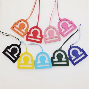 HR Libra Zodiac Symbol PU Leather Handmade Creative Design <b>Bag</b> <b>Charm</b> Multi-color Astrology Pendant Handbag Car Key Gifts - Product Image 1
