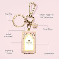 Porte-clés islamique en métal noble avec breloque émaillée et pendentif lune étoile pour femmes et hommes, cadeau, logo personnalisé, commande en gros