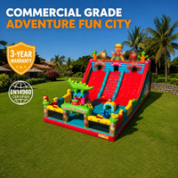 Château gonflable géant en PVC de qualité commerciale 18 oz avec coutures renforcées, thème forêt, aire de jeux pour organisateurs d'événements, garantie 3 ans