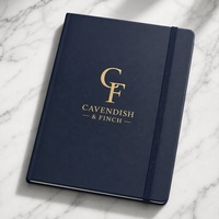 Carnet promotionnel personnalisé A5 en cuir PU avec sangle élastique et estampage à chaud du logo