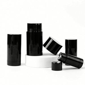 Envase de desodorante en barra de plástico con serigrafía Twist Salve, 15g 30g 50g 75g, negro, blanco, tapa de rosca, vacío, 100 unidades - Product Image 1