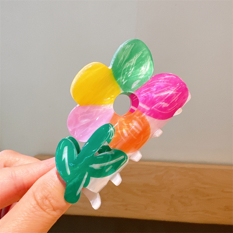 Pinces à cheveux en acétate fleur