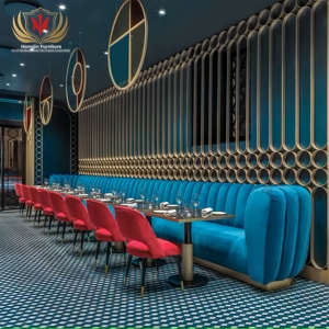 HJ HOME personalizado restaurante y bar proyecto muebles modernos catering banco y silla conjuntos de lujo cabina sofá comedor asientos - Product Image 1