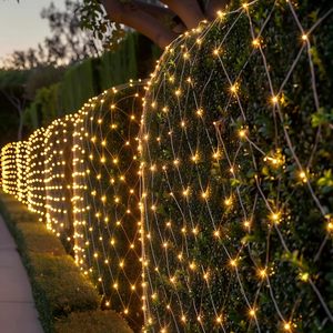 Outdoor Connectable Waterproof <strong>String</strong> Lights <strong>Net</strong> Mesh Lights for Christmas Decorations Xmas Party Yard Garden Decor Warm White - Product Image 6