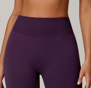 Personnalisable Qualité Supérieure Grande Taille Nylon Spandex Sport Taille Haute Solide Sans Couture <span class=keywords><strong>Fille</strong></span> Yoga Leggings Pantalon pour Femmes - Product Image 4