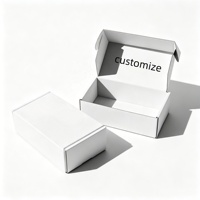 Boîte d'expédition personnalisée réutilisable en carton ondulé blanc mat pour vêtements, cosmétiques et cadeaux e-commerce