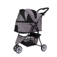 Haute qualité plusieurs couleurs Double chien chat poussette extérieur Wagon spécial 4 roues pliable 3 en 1 Portable poussette pour animaux de compagnie