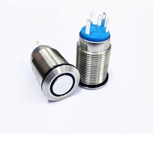 Interrupteurs à <span class=keywords><strong>bouton</strong></span>-poussoir métalliques auto-bloquants miniatures ronds de 12 mm, étanches IP65, accessoires pour moto, 5A 250V - Product Image 3