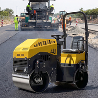Compacteur vibrant à double tambour de 1,5 tonne à entraînement hydraulique intégral pour la construction d'asphalte, de sols et de trottoirs
