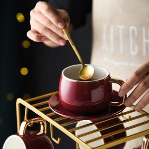 Ensemble de tasses à café et à thé en porcelaine Western Creative Colors, tasses en céramique décoratives pour la maison - Product Image 5