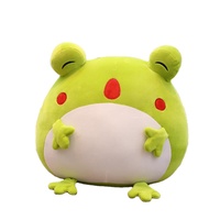 Usine personnalisée 12 pouces grenouille verte peluche peluche jouet main chaude grenouille forme oreiller en peluche