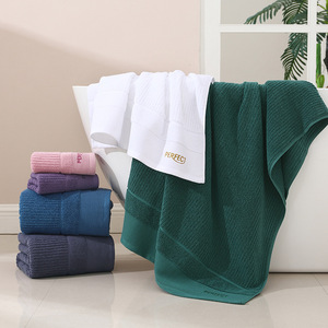 Biểu Tượng Tùy Chỉnh Đồng Bằng Sang Trọng Tốt Hấp Thụ Mềm 100% Bông Khăn Tắm Cho Phòng Tắm Khách Sạn - Product Image 2