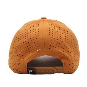 Casquette de golf unisexe orange à chevrons 6 panneaux avec logo brodé découpé au laser et imperméable pour les quatre saisons - Product Image 4