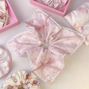 Original coreano Rosa chica Linda Rosa grande scrunchie - Product Image 6