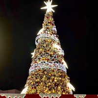 Grand arbre de Noël extérieur, neuf, artificiel, avec lumières LED, taille personnalisable, fabriqué en PVC et en fer, arbre de Noël géant