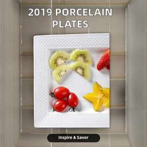 Vaisselle en mélamine <span class=keywords><strong>blanche</strong></span> de haute qualité en gros, ensembles de vaisselle jetables pour fêtes, kits de vaisselle <span class=keywords><strong>carrée</strong></span> en céramique, plat de service pour hôtel - Product Image 5