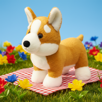 Peluche personnalisée de chien Corgi mignon, super douce, rembourrée de coton PP, pour enfants