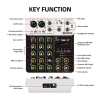 Console de mixage audio Debra V4, carte son pour PC, enregistrement, réverbération, interface audio, console de mixage DJ, interfaz