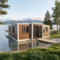 Maison conteneur extensible préfabriquée de luxe en panneaux sandwich d'acier de 20, 30 et 40 pieds pour hôtels et villas