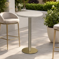 Tables de bar modernes en acier inoxydable, table de comptoir ronde pour hôtel, terrasse extérieure, fête et espace café de bureau