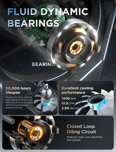 Quạt máy tính PC chất lượng cao, bán chạy, cánh quạt đảo chiều Infinity, RGB ARGB 120mm, quạt làm mát case PC - Product Image 3