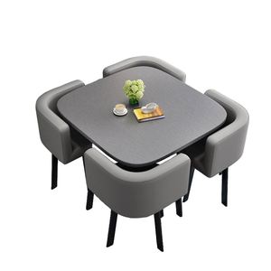 Juego de Mesa de Comedor Moderno y Sencillo al por Mayor con Patas de MDF, Mesa Cuadrada con Sillas, Muebles Creativos y Económicos para el Hogar - Product Image 3