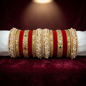 PADMAWATI BANGLES PRIVATE LIMITED Brazaletes de Lujo de Alta Calidad en Tungsteno Chapado en Oro Multicolor para Mujer, Tradicionales Indios para Bodas y Fiestas - Product Image 3