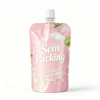 Pochette MDOPE personnalisée imprimée, réutilisable, pour aliments pour bébés, portable, étanche, avec bec verseur, pour lait, idéale pour l'extérieur