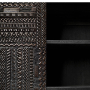 Industrial Style Mango Wood <b>Sideboard</b> Black Wooden Finish with Mild Steel Base <b>Storage</b> Cabinet for Home Dining Room Furniture - Product Image 3