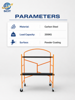 Plateforme mobile pliable en acier Q235 avec roulettes et échelle pour l'entretien domestique en intérieur