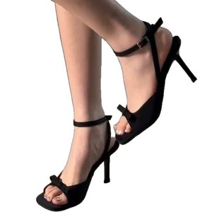 Sandalias de tacón de aguja elegantes de verano 2026 con lazo francés y correa única para mujer, calzado de tacón alto a la moda. - Product Image 5