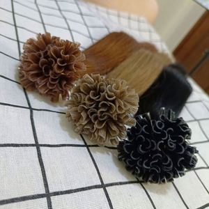 Extensión de cabello brasileño de Venta caliente fácil de usar queratina dibujada doble <span class=keywords><strong>U</strong></span>/V/punta plana recta/onda Natural/precio al por mayor rizado - Product Image 1