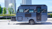 Auvent rétractable personnalisé, finition moderne, bleu standard, pour camping, sport, mini-caravane