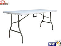 Table pliante rectangulaire en plastique HDPE de 6 pieds, la plus récente, pour le camping