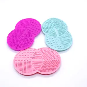 Groothandel Draagbare Silicone Make Borstels Cleaning Pad Makeup Borstel Mat Cosmetische Brush Make-Up Spons Cleaner