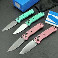 Pisau Lipat Taktis BM 533/535 Outdoor Drop Point Blade yang Dapat Disesuaikan, Pisau Saku EDC untuk Berkemah dan Bertahan Hidup dengan Klip Sabuk