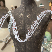 Dentelle élégante pour femmes avec broderie laiteuse, largeur personnalisée pour robes de mariée, rideaux, sous-vêtements, accessoires
