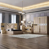 Vente en gros Ensemble de meubles modernes et luxueux pour chambre à coucher Lit double en cuir King & Queen Size avec rangement pour hôtel