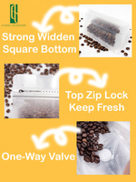 Sacs à café personnalisés en papier kraft écologique biodégradable avec fermeture magnétique, valve et fenêtre – Spécialisés pour les cafés