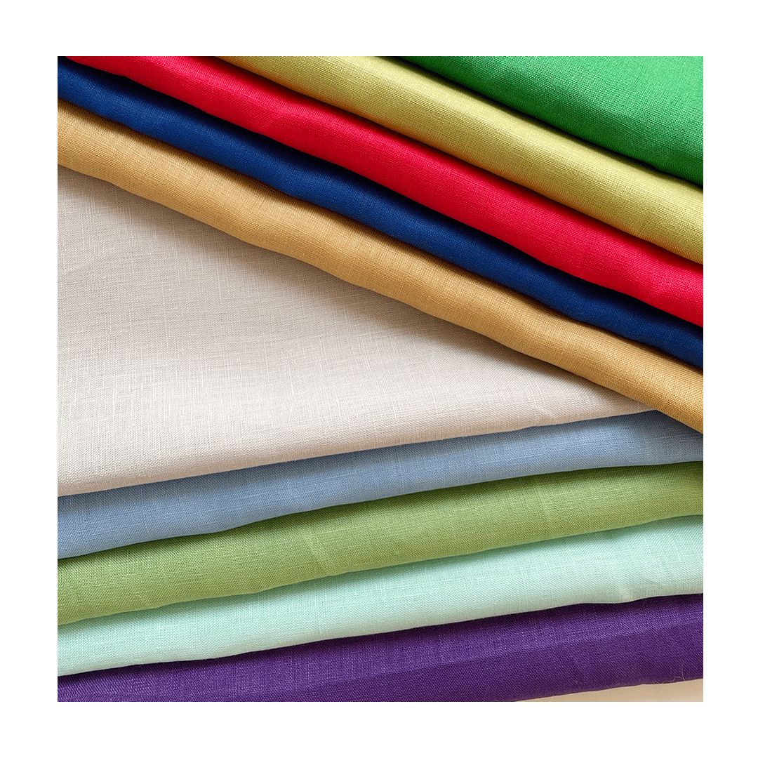 Лидер продаж, в наличии, дешевый индивидуальный цвет, простой 100% чистый лен, льняной тканый материал для одежды