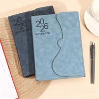 Agenda personnalisé de luxe 2026 A5 avec 100 feuilles, couverture rigide en cuir PU souple et logo pour cadeau
