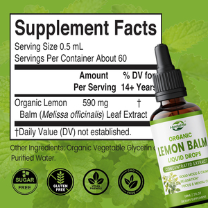 Extracto Líquido de Hoja de Balsamo de Limón Orgánico de Marca Privada OEM, Gotas para Calma, Estado de Ánimo y Relajación, Suplemento de Tintura de Balsamo de Limón - Product Image 2