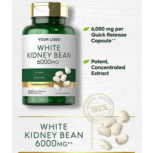 OEM 슬리밍 알약 흰 강낭콩 6000mg 추출물 캡슐 체중 감소 허브식이 보충제 식욕 억제 캡슐 - Product Image 1